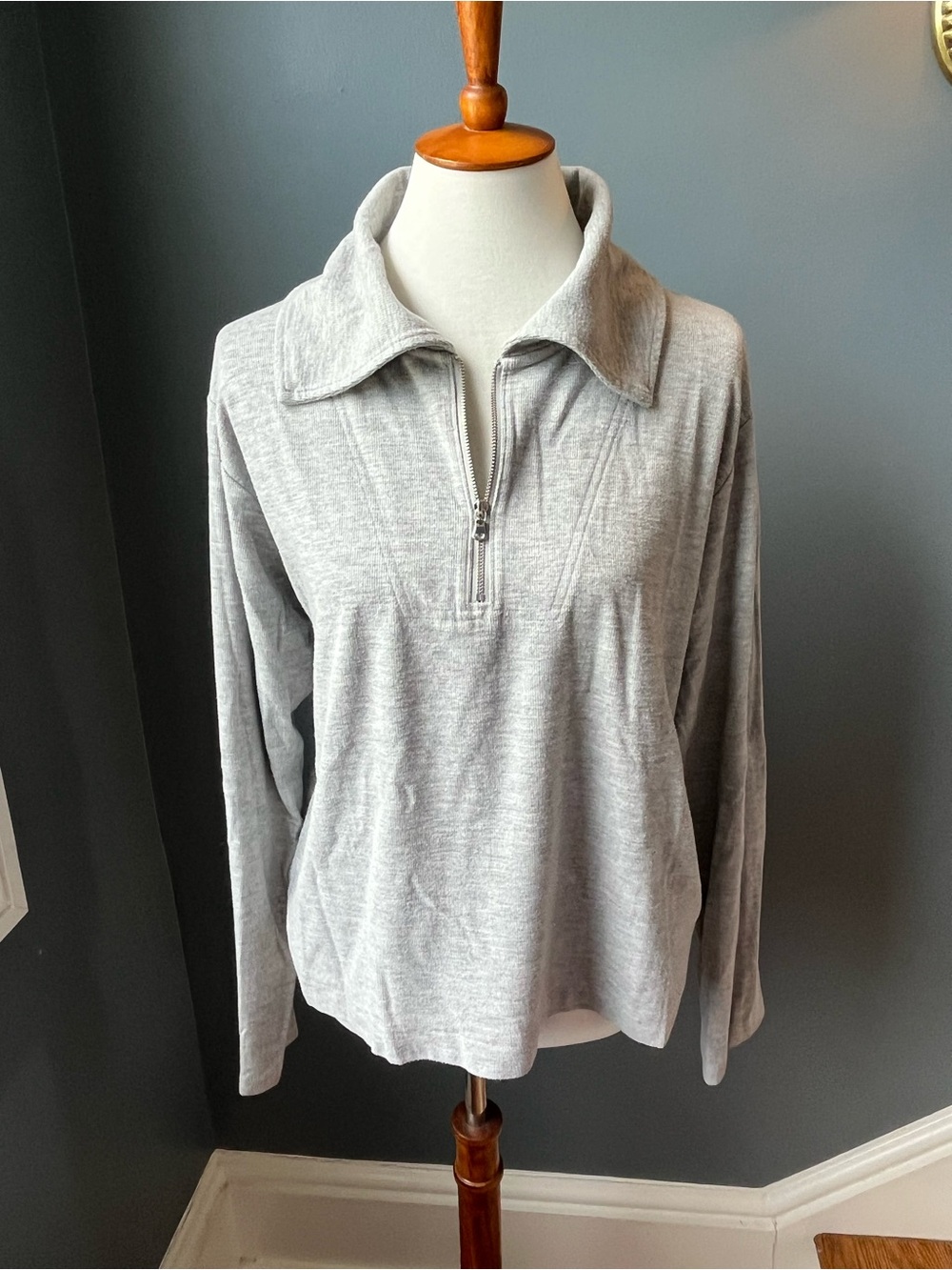JCrew Fine Rib 3/4 zip - Picture 4 of 5